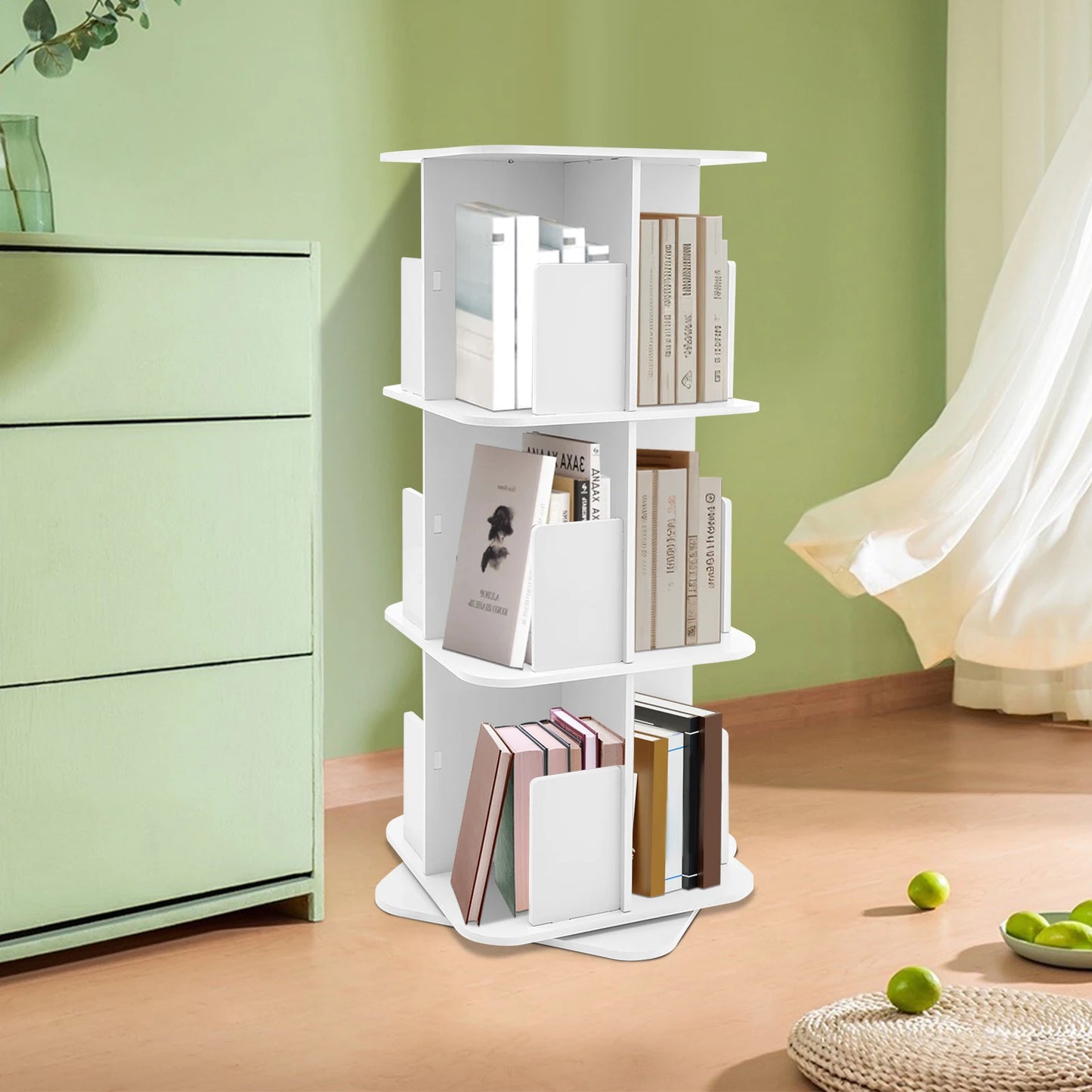 3 Tier  360° Rotating Standing Bookcase