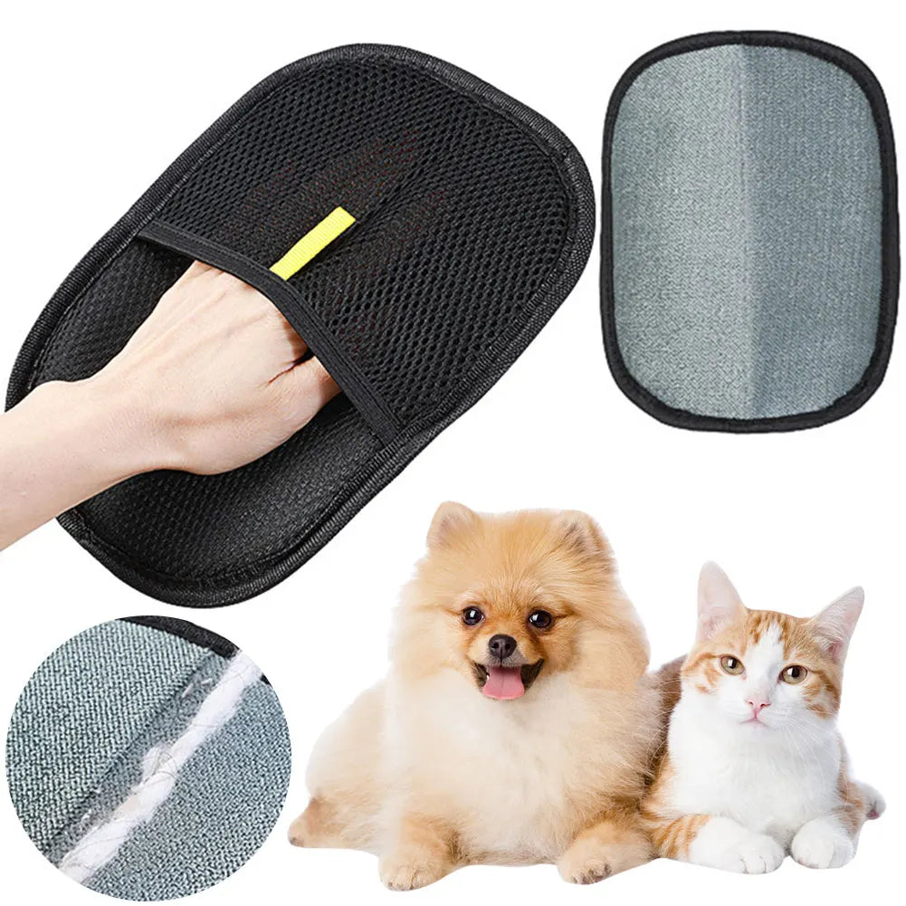 Pet Grooming Deshedding Glove – Hair Remover for Dogs, Cats & Rabbits with Long, Short, or Curly Fur