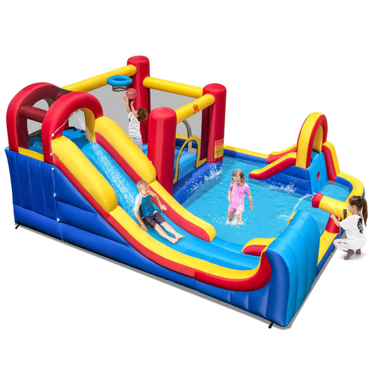 Giant Inflatable Water Slide for Kids – Outdoor Water Park with Dual Racing Slides & Splash Pool (Blower Not Included)