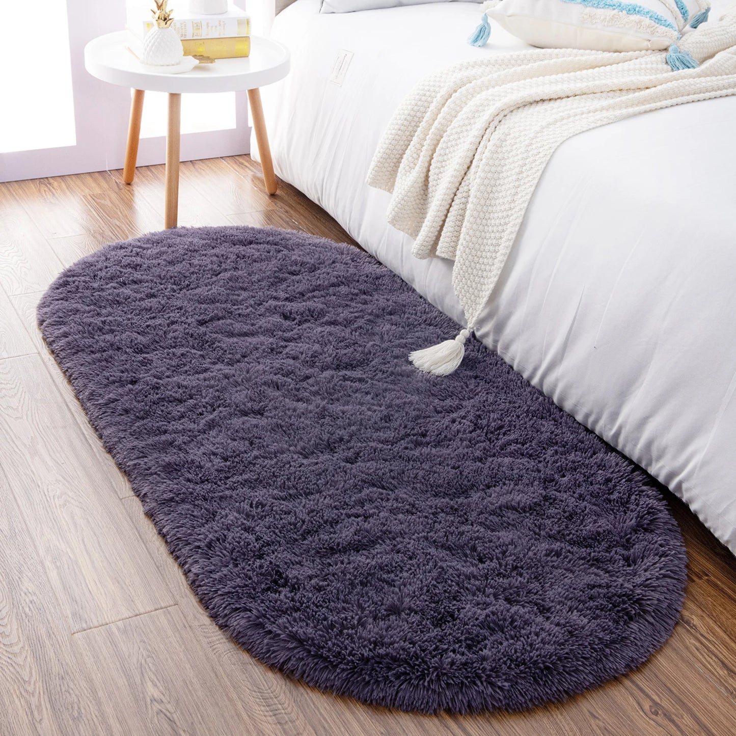 Faux Fur Oval  Long Hair Area Rugs