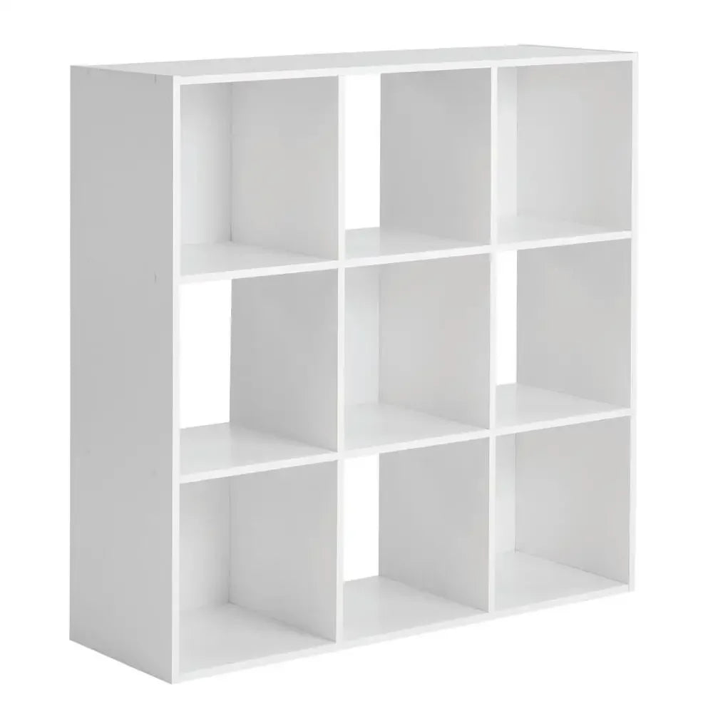11" White Cube Storage Organizer – 9-Cube Shelf Unit for Office, Clothes, Crafts, and More