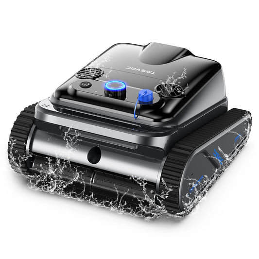 TASVAC Automatic Cordless Robotic Pool Cleaner – 240-Min Runtime, Self-Parking, Ideal for Flat Above & In-Ground Pools up to 80 Ft / 2000 Sq.Ft
