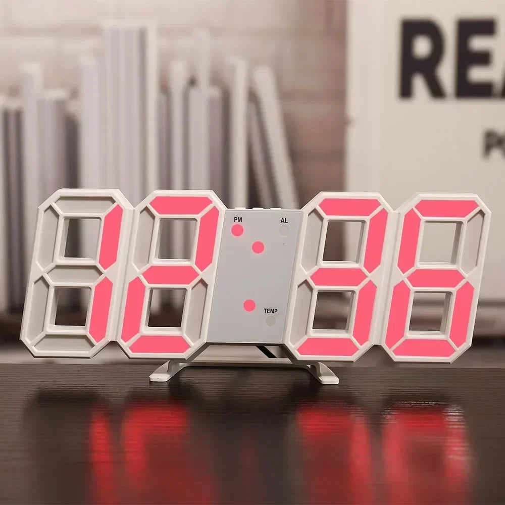 3D LED Digital Wall Clock – Adjustable Brightness, Night Mode, Modern Wall Decor for Bedroom, Office, Living Room
