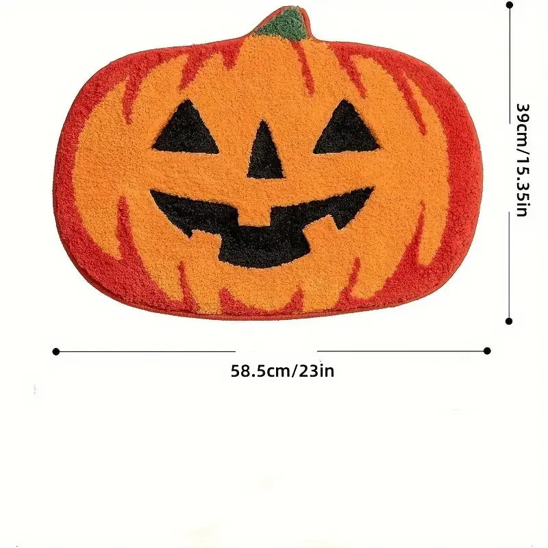 Halloween Pumpkin Bath Mat – Non-Slip, Absorbent & Washable Rug for Bathroom, Shower, Tub & Fall Home Décor