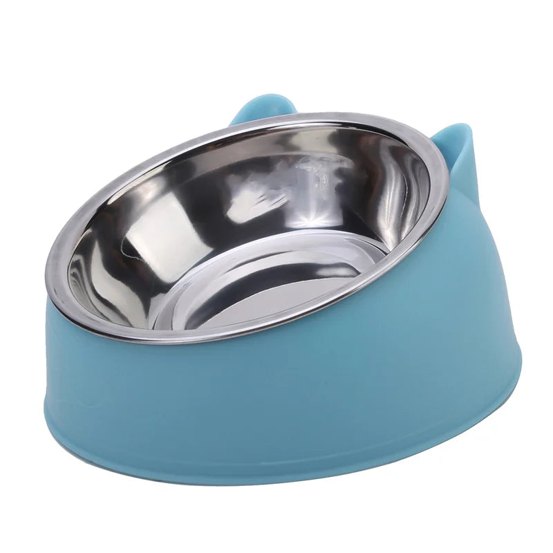 1pc Stainless Steel  Inclined Feeding Bowl