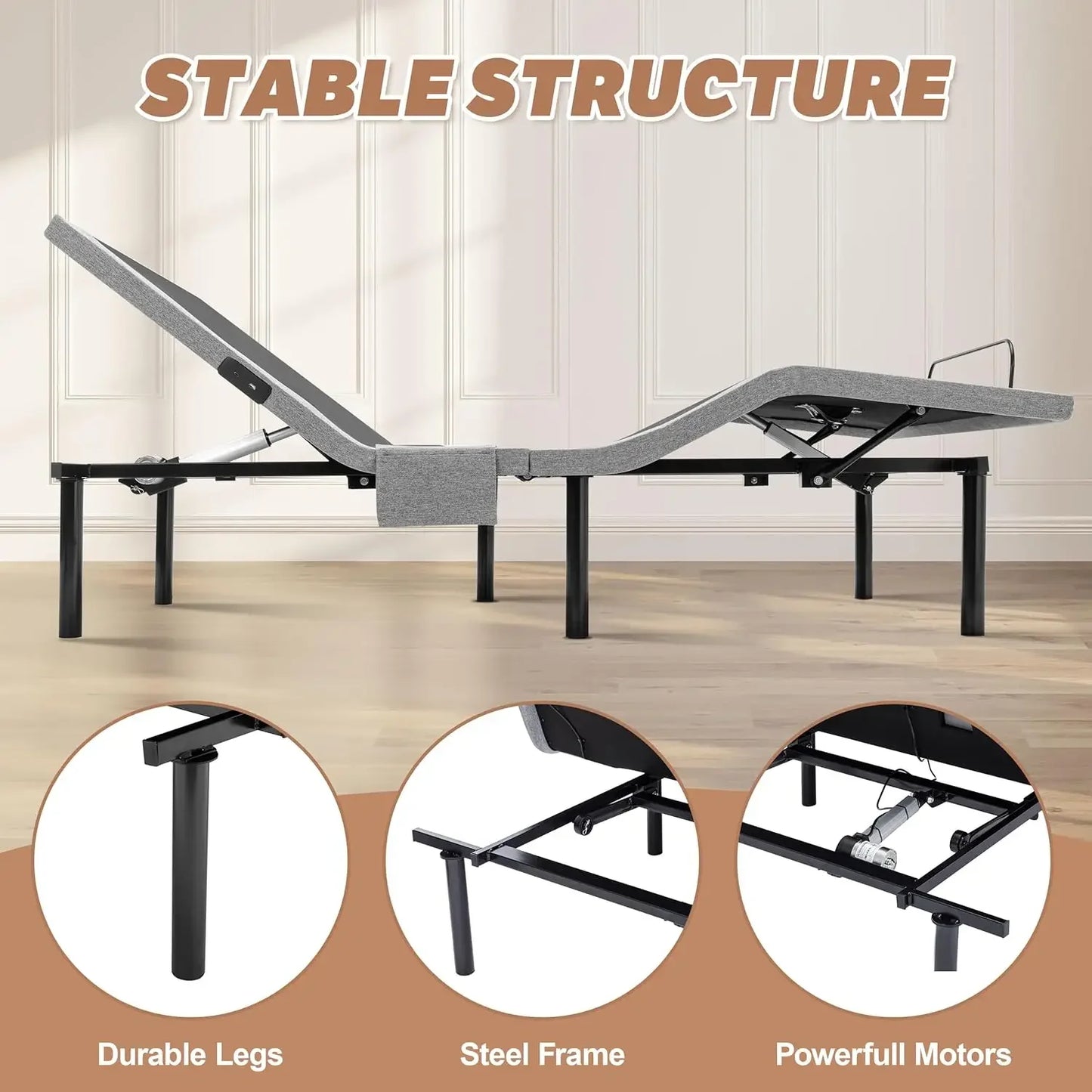 Queen Adjustable Bed Frame with Massage & Zero Gravity – Electric Base with Wireless Remote, Head & Foot Incline