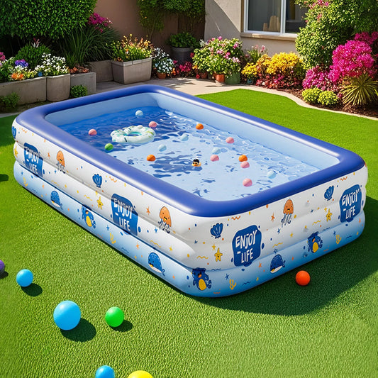 1PC Large Inflatable Swimming Pool – Vibrant Color Design for Backyard & Family Fun