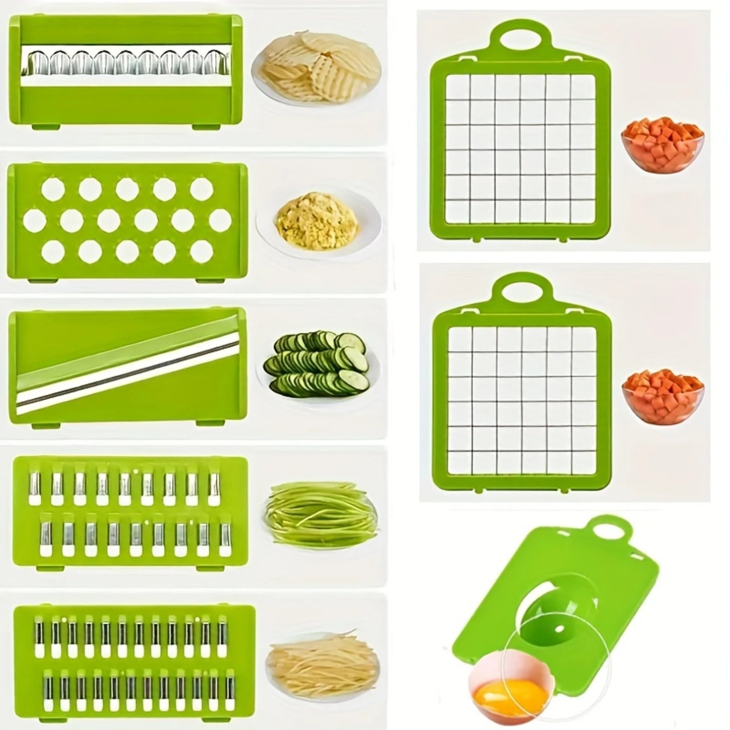 Multifunctional Vegetable Chopper & Fruit Slicer Set – Manual Food Cutter with Container, Efficient Onion Mincer & Potato Slicer
