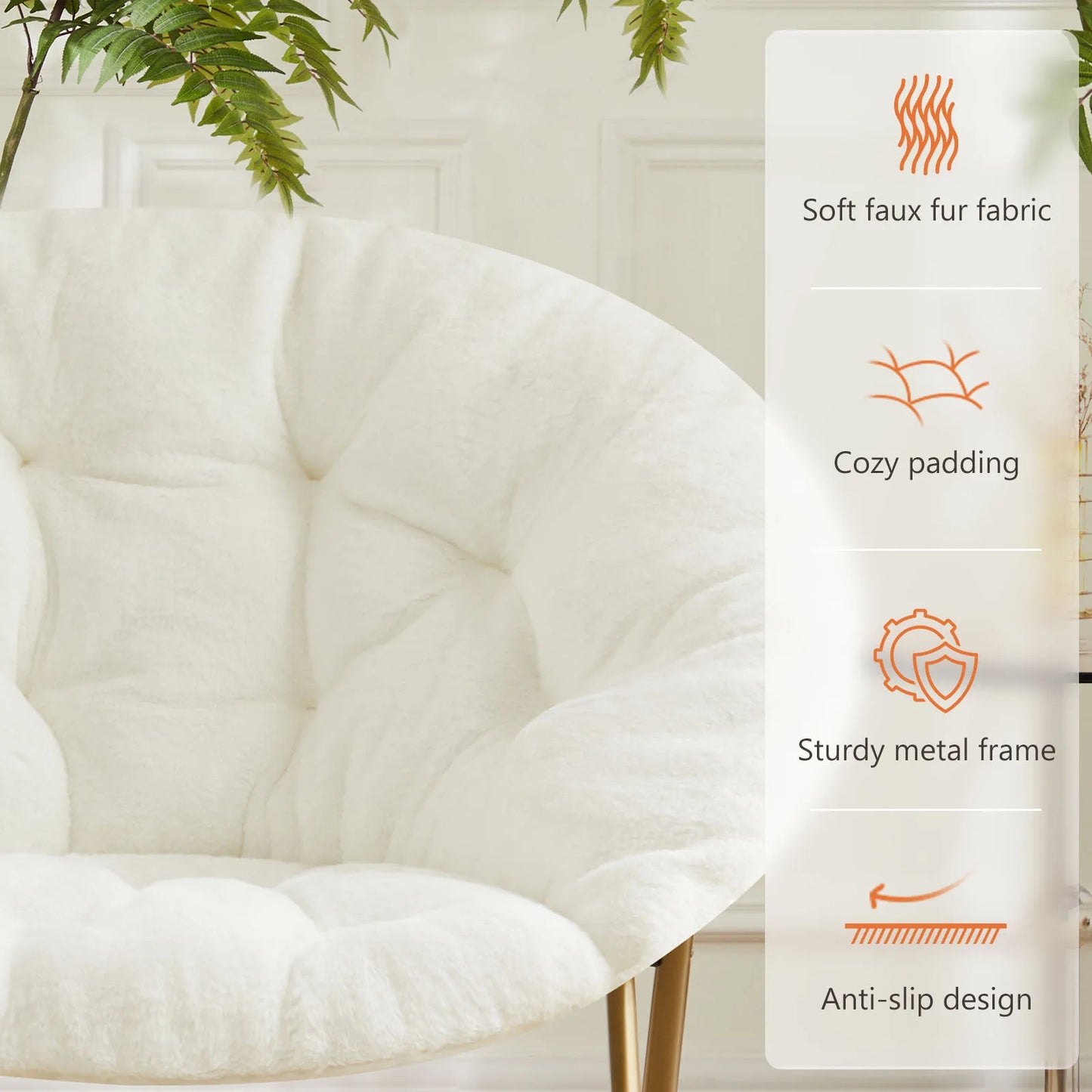 JHK Cozy Saucer Chairs Faux