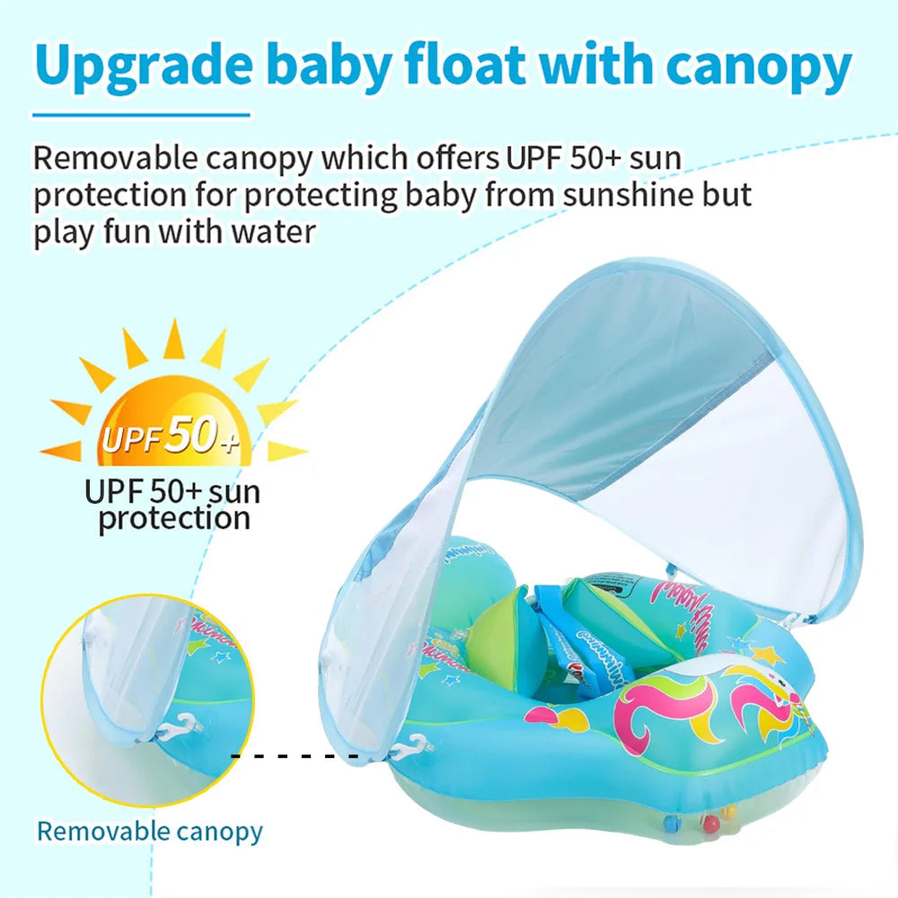 Inflatable Infant Floating Ring with Canapy for shade