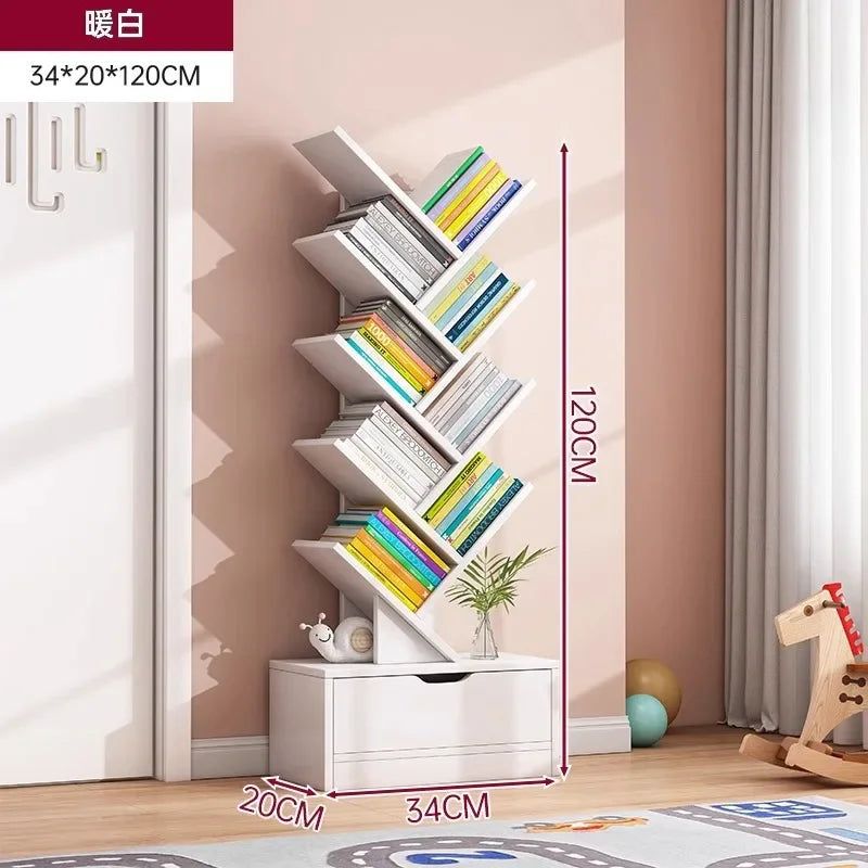 Standing Wooden Storage Rack Bookshelf