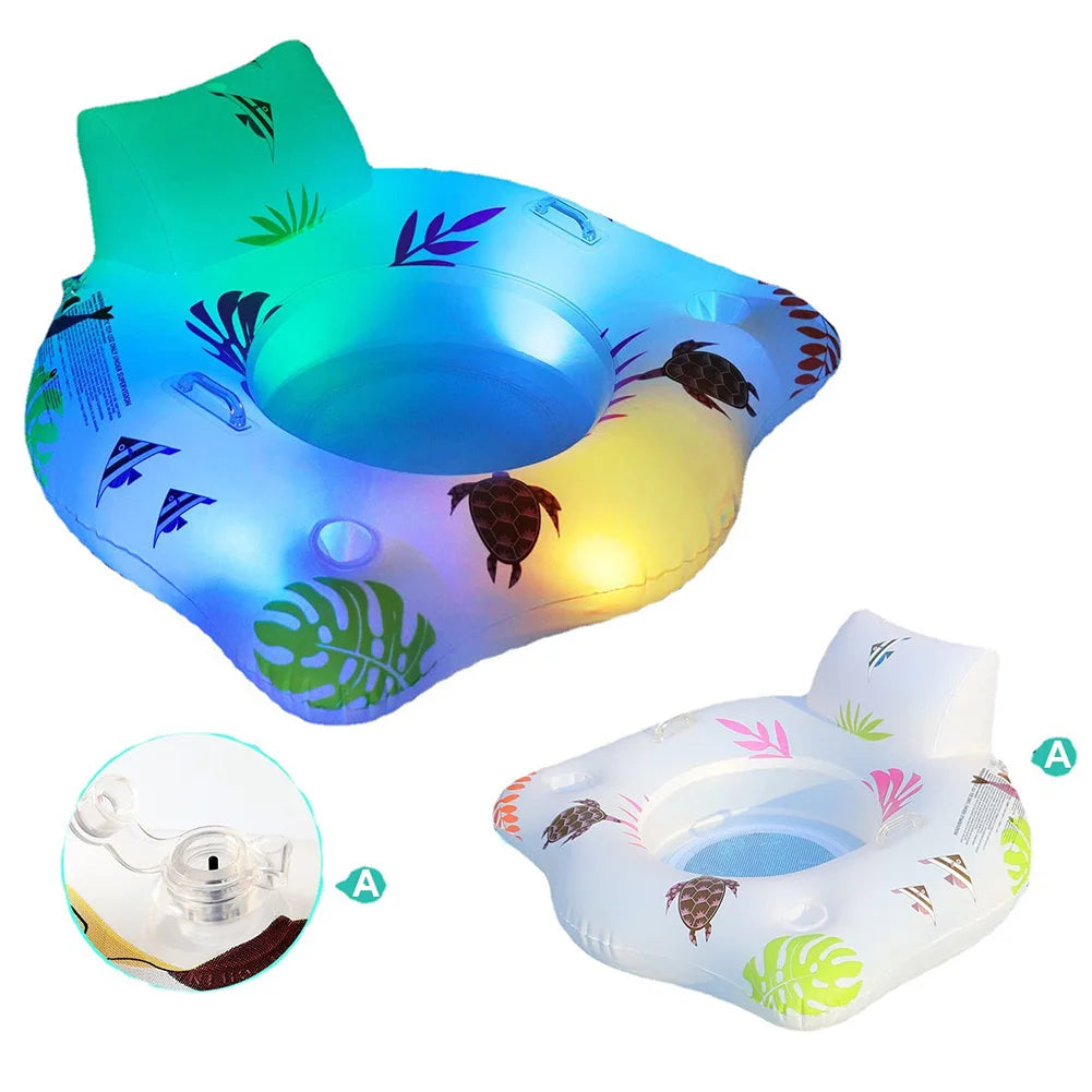 LED Color-Changing Swan Pool Float – Inflatable Lounge Chair for Fun & Relaxing Pool Parties