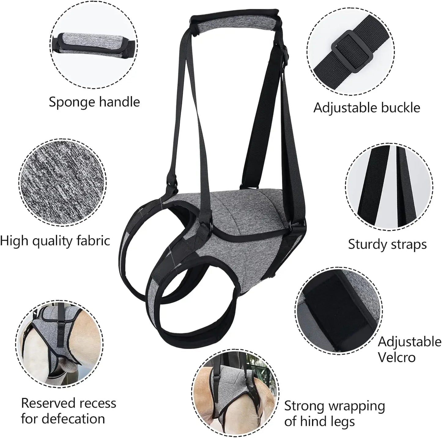 Dog Leg Support Harness – Rehabilitation & Mobility Aid for Injured or Post-Surgery Dogs