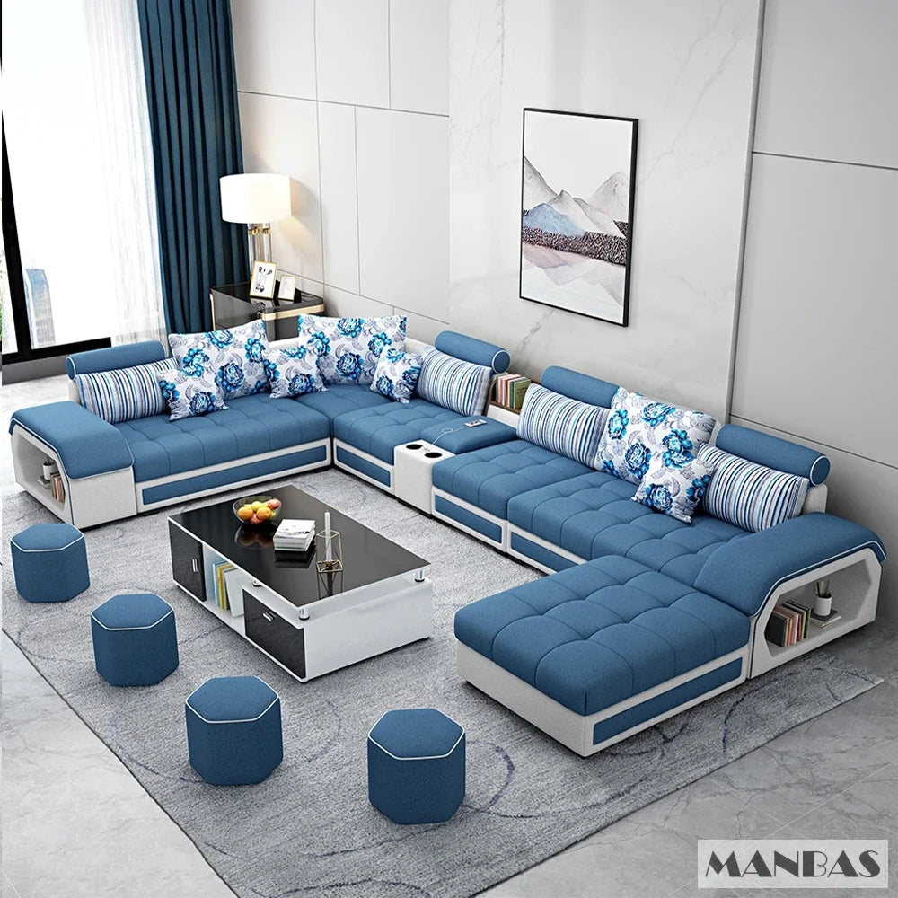 Big U Shape Couch / Sofa with shelves