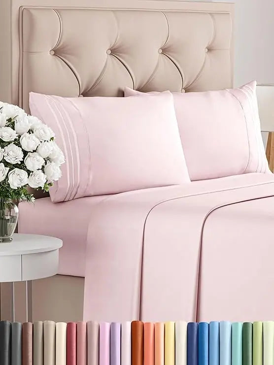 California King 4-Piece Sheet Set – Soft, Breathable & Cooling Hotel Luxury Bedding for Women, Men, Kids & Teens
