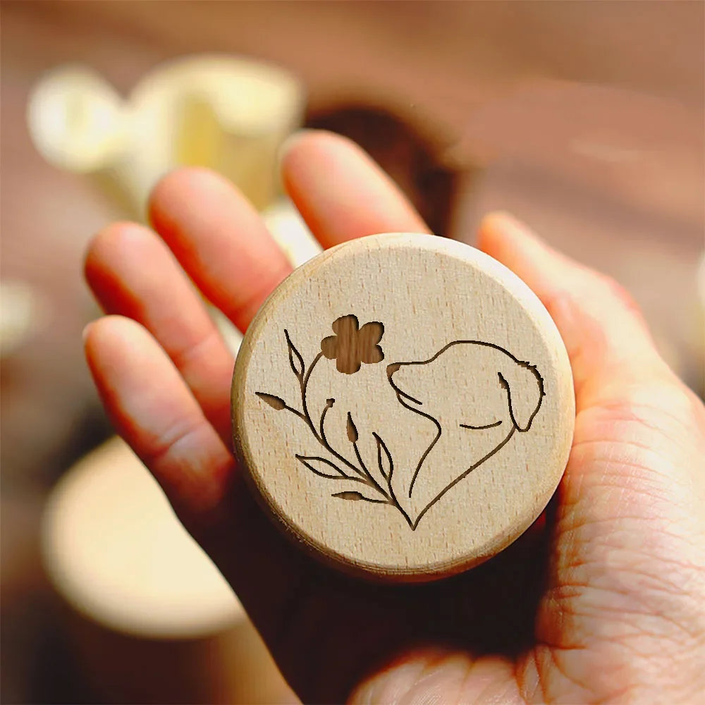 Dog Printed Wooden Carved Dog Memorial Box - Urn Memorial Gift for Dog Lovers
