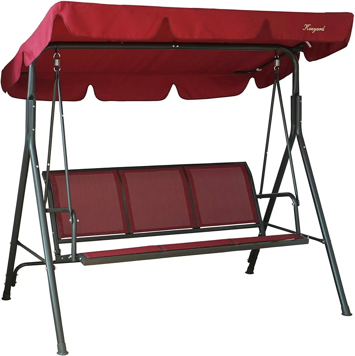 Belle Outdoor 3-Person Patio Swing Chair with Canopy – Breathable Textilene Seating & Weather-Resistant Steel Frame