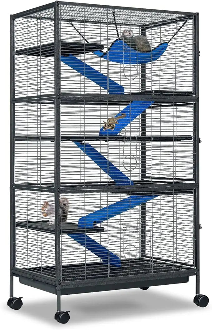 6-Tier Metal Small Animal Cage – Rolling Critter Nation Habitat for Ferrets, Chinchillas, Guinea Pigs, Rabbits & Large Hamsters