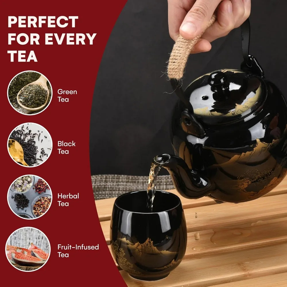 Kitchen Porcelain Tea Set – Authentic Ceramic Teapots and Cups for Elegant Tea Parties & Everyday Use