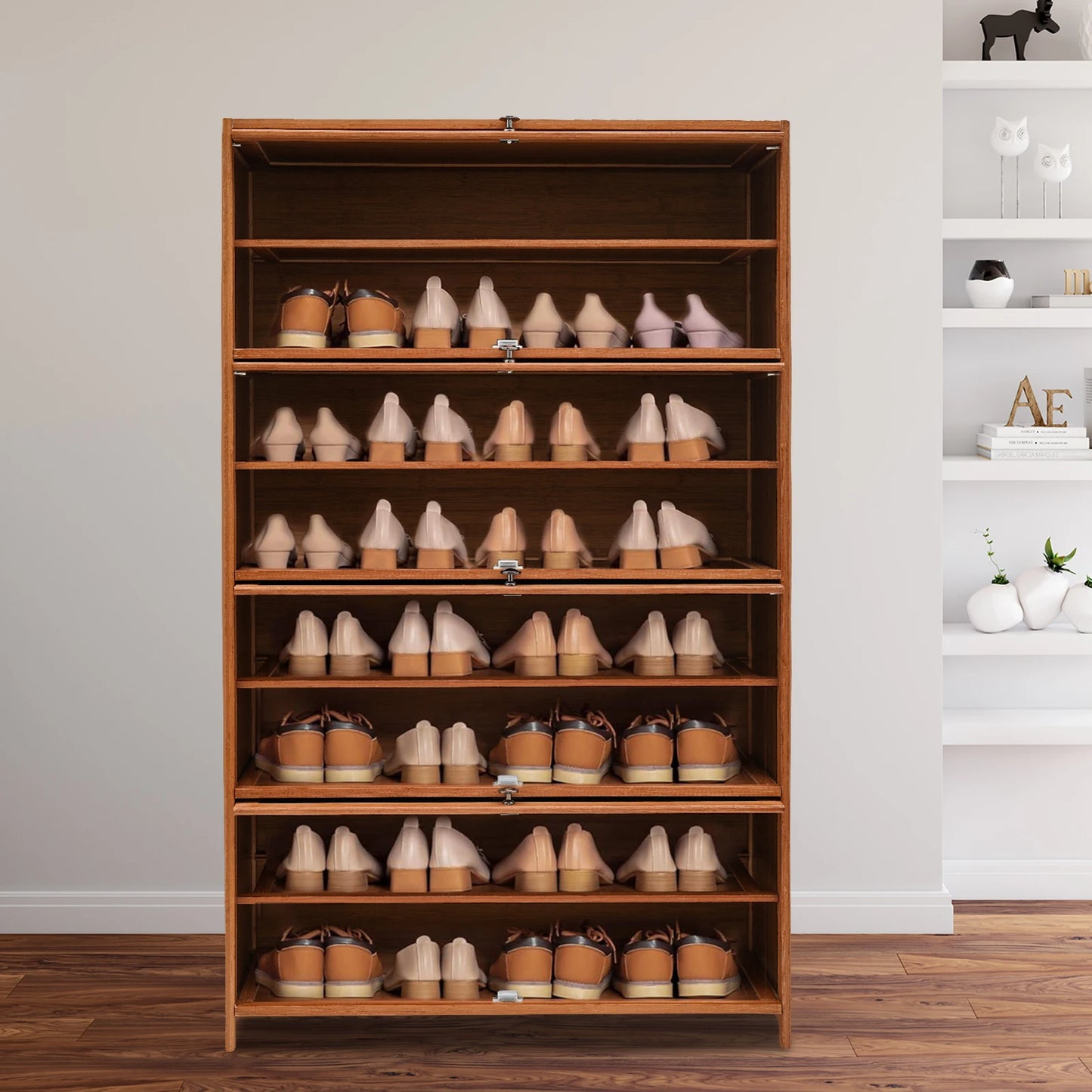 Large Capacity Free Standing Shoe Cabinet with Doors