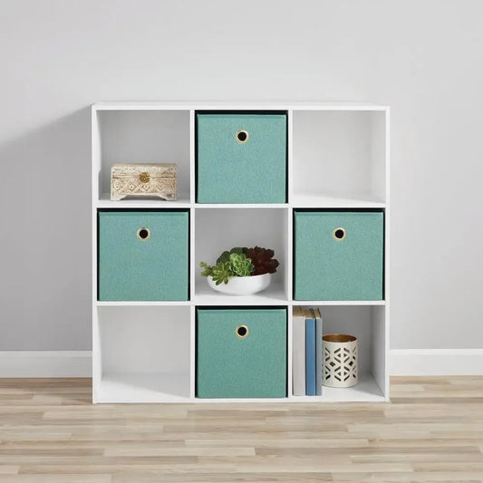 11" White Cube Storage Organizer – 9-Cube Shelf Unit for Office, Clothes, Crafts, and More