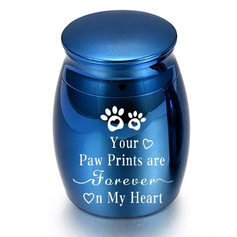 Pet Urn for Dogs & Cats – Decorative Metal Cremation Urn, Portable Memorial Keepsake for Pet Ashes