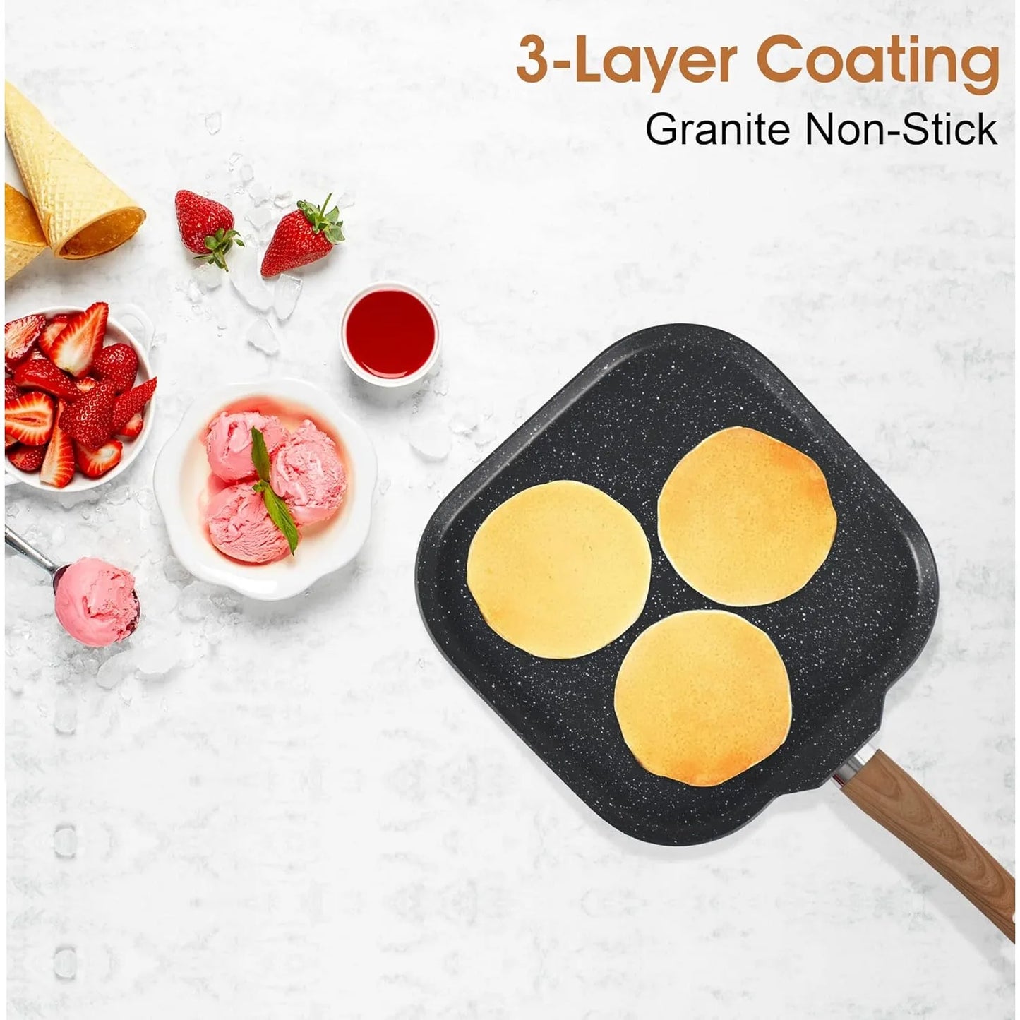17-Piece Granite Induction Cookware Set – Nonstick Pots and Pans Set with Cooking Utensils, Durable Non-Toxic Kitchen Cookware for All Stovetops