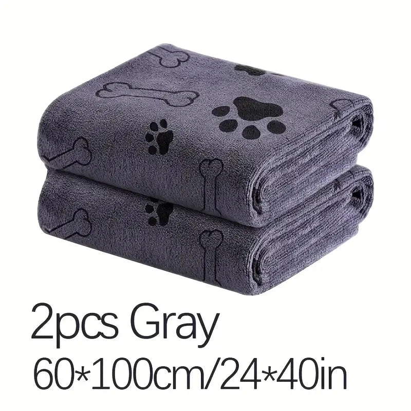 2PCS Soft Microfiber Dog Towels – Quick Dry, Ultra Absorbent Pet Bath & Grooming Towels for Dogs and Cats