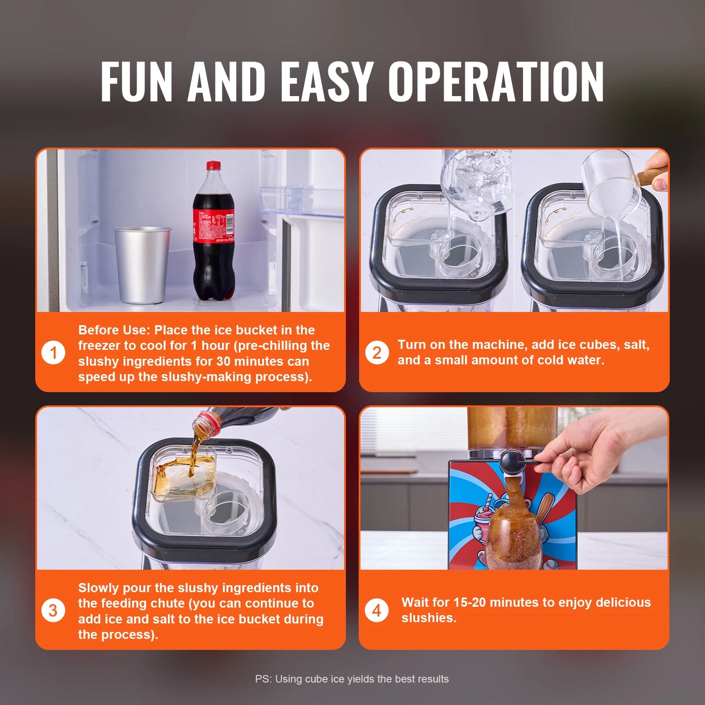 SucceBuy Slushy Machine for Home – Frozen Drink & Smoothie Maker with Food-Grade Materials, Perfect for Kids’ DIY Parties