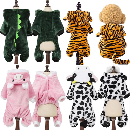 Soft Fleece Dog Jumpsuit – Warm Pet Hoodie for Small Dogs & Cats (Chihuahua, Yorkie, Puppy)