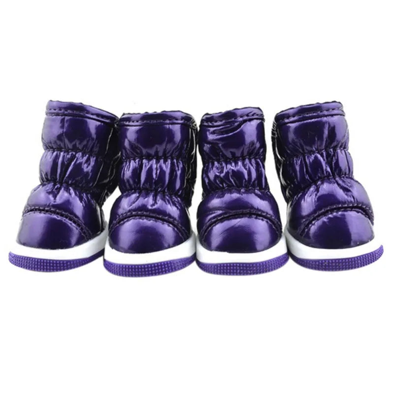 4PCS Pet Dog Winter Rain Shoes – Waterproof Snow Boots for Small & Medium Dogs, Anti-Slip Puppy Footwear