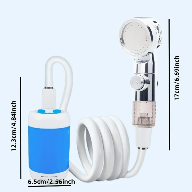 Portable USB Rechargeable Shower Head – Multi-Purpose Outdoor Watering System & Garden Hose Nozzle with US Standard Connector