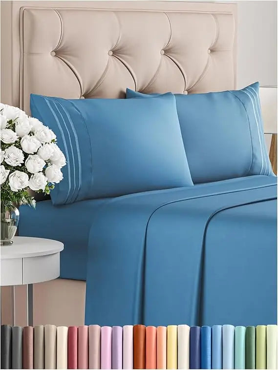 California King 4-Piece Sheet Set – Soft, Breathable & Cooling Hotel Luxury Bedding for Women, Men, Kids & Teens