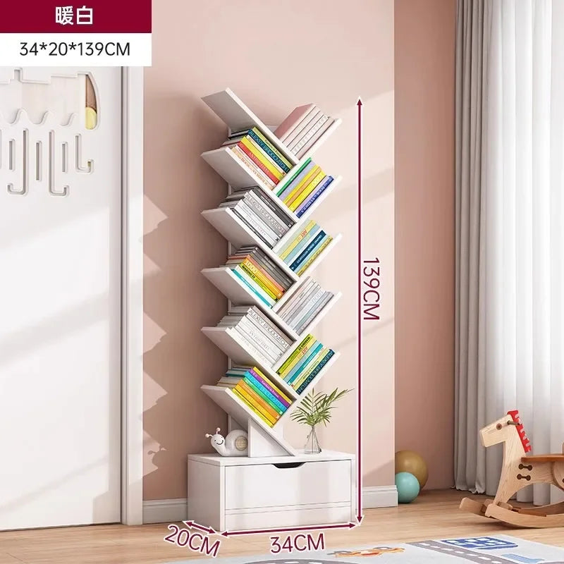 Standing Wooden Storage Rack Bookshelf