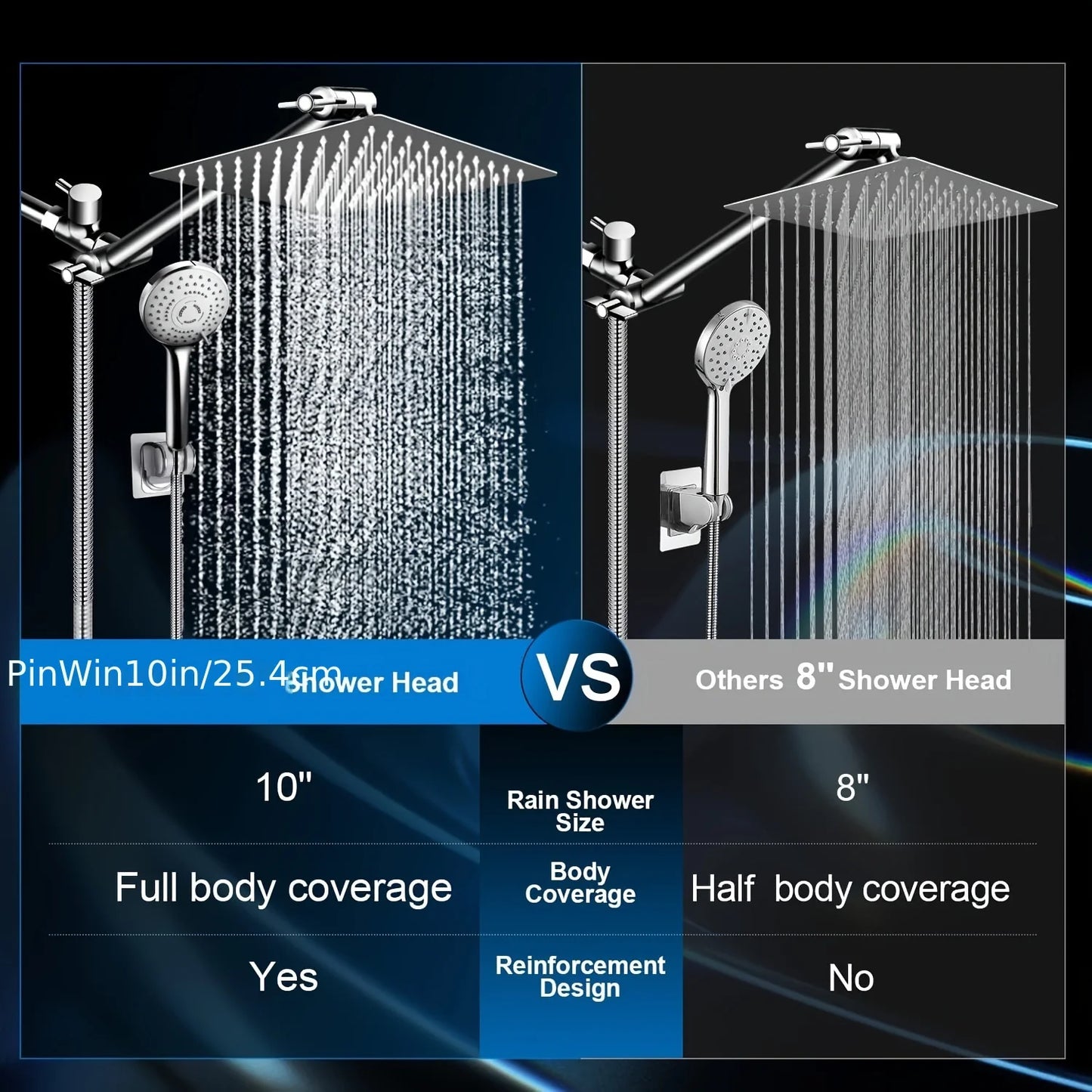 Chrome-Plated Concealed Stainless Steel Shower Set with Pressurized Top Spray & Extended Lever Arm – Bathroom Toilet Spray Kit