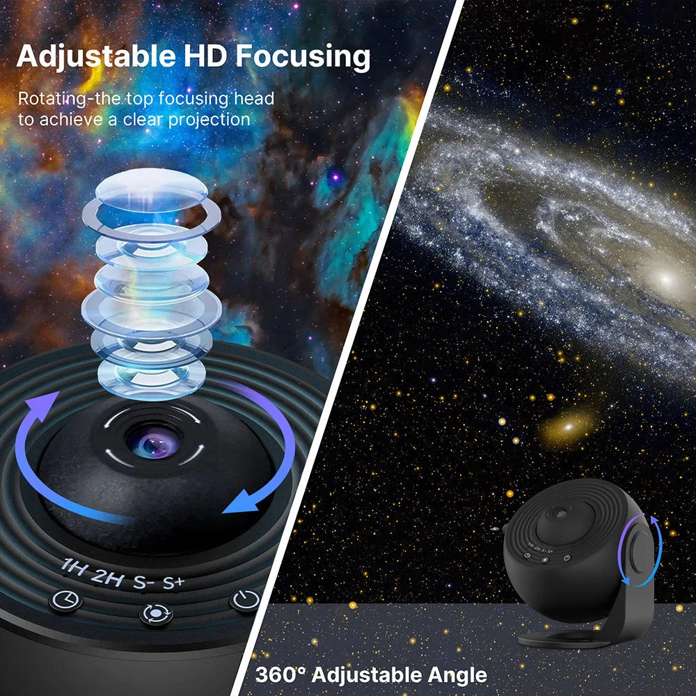 13-in-1 Galaxy Ultra Star Projector – HD LED Night Light with 13 Film Discs, 360° Rotation & Timer for Kids’ & Adults’ Bedrooms