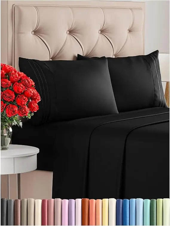 California King 4-Piece Sheet Set – Soft, Breathable & Cooling Hotel Luxury Bedding for Women, Men, Kids & Teens