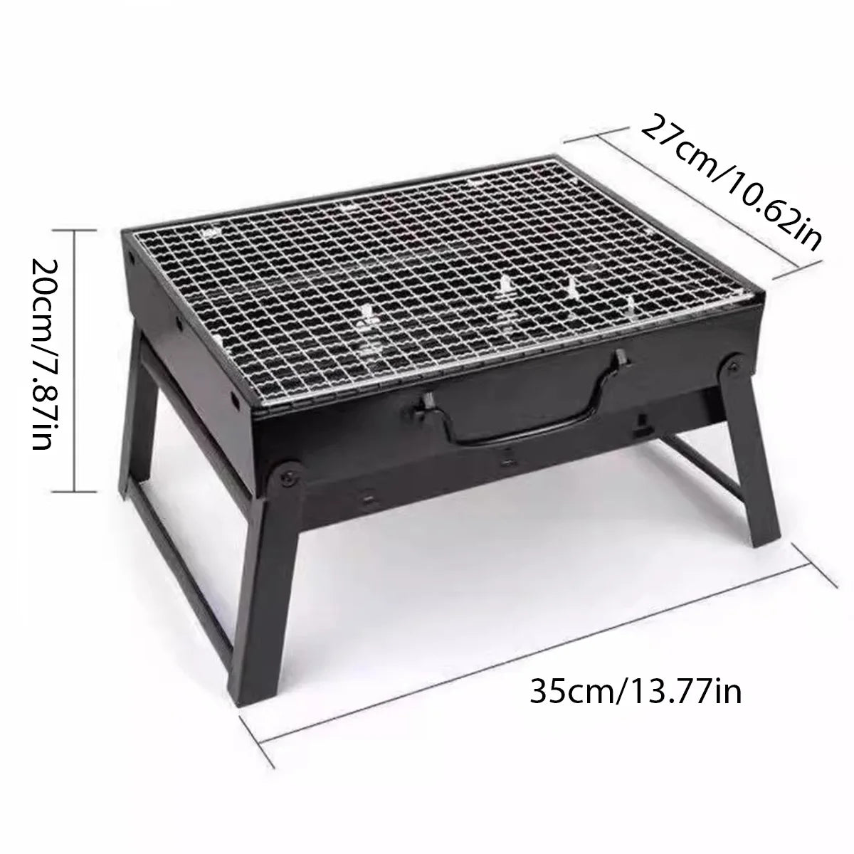 Portable Stainless Steel Charcoal Grill – Mini BBQ Tool Kit for Outdoor Cooking, Camping, Picnic & Beach