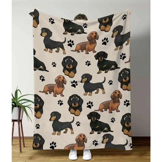 Cute Dachshund Dog Print Blanket – Cozy Throw for Home Décor & Pet Lover Gifts