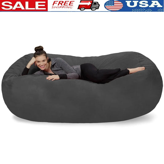Bean Bag Chair Memory Foam Lounger with Microsuede Cover — Soft, Comfortable Seating for Kids & Adults