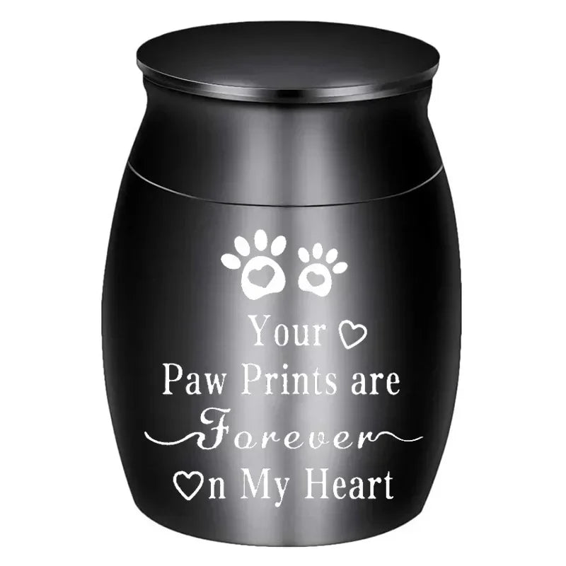Pet Urn for Dogs & Cats – Decorative Metal Cremation Urn, Portable Memorial Keepsake for Pet Ashes