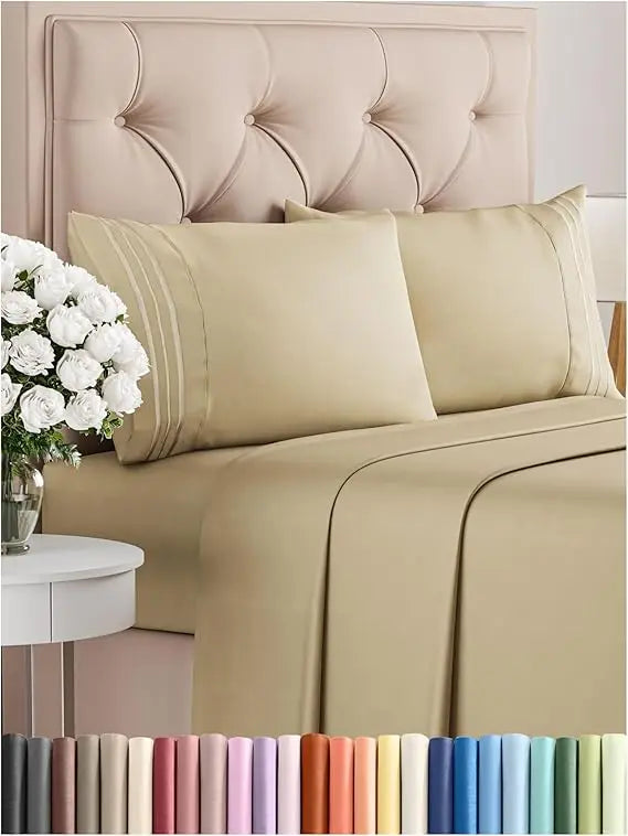 California King 4-Piece Sheet Set – Soft, Breathable & Cooling Hotel Luxury Bedding for Women, Men, Kids & Teens
