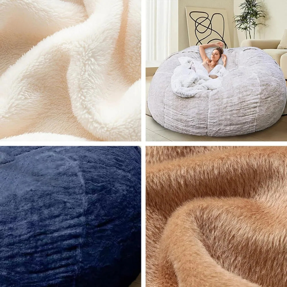 Giant Round Bean Bag Chair for Adults Kids Without Filling