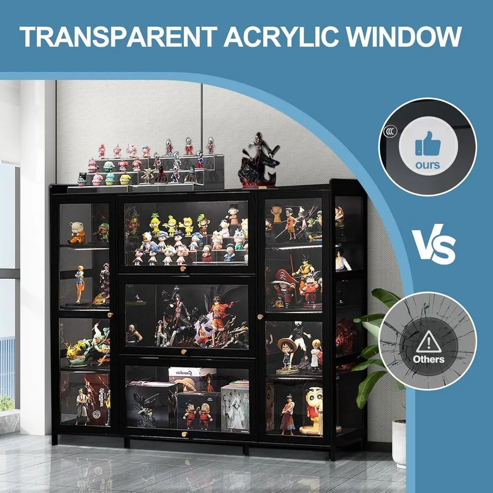 Black Display Cabinet 53.15" Acrylic Display Case