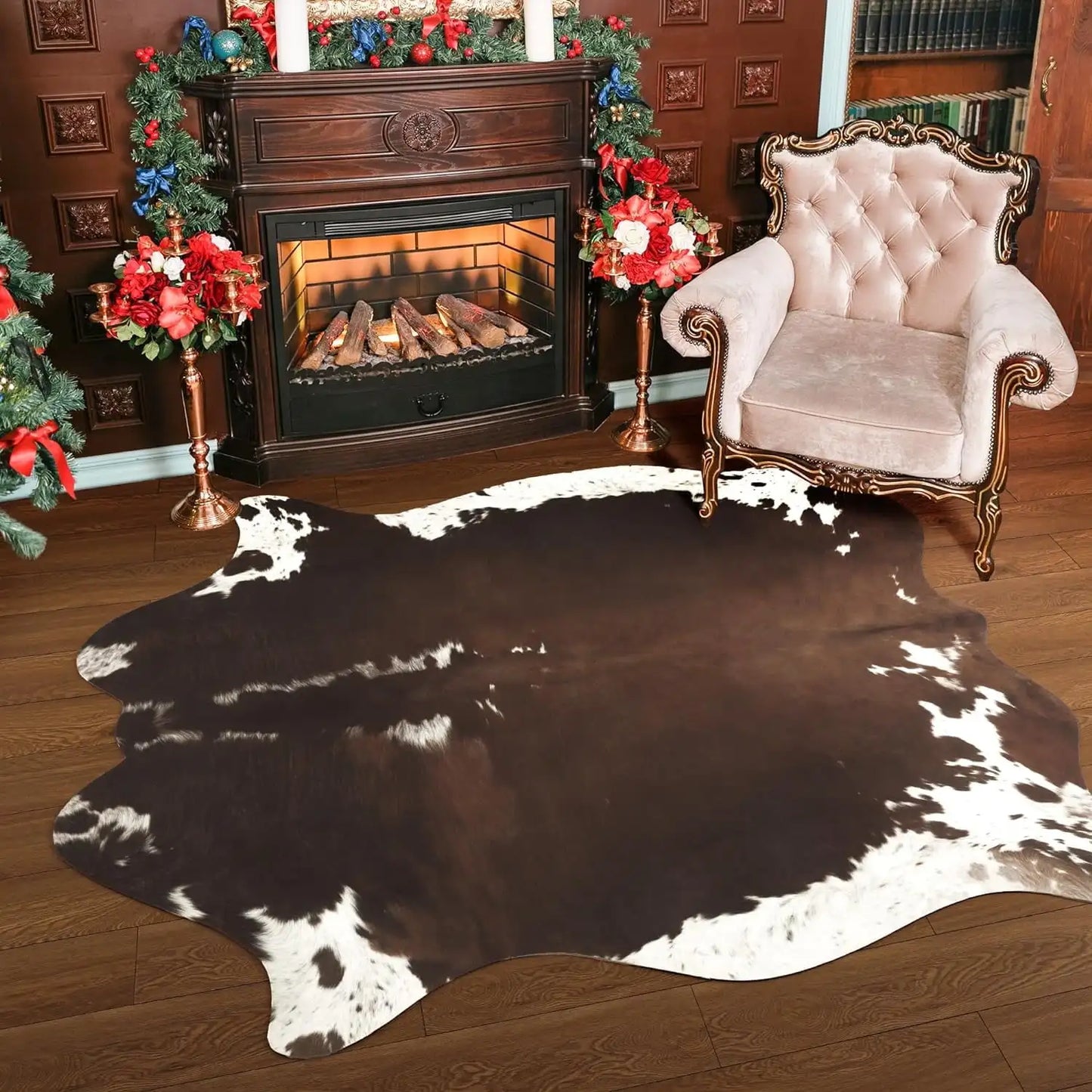 American style Animal Print Rug faux fur cowhide rug / carpet