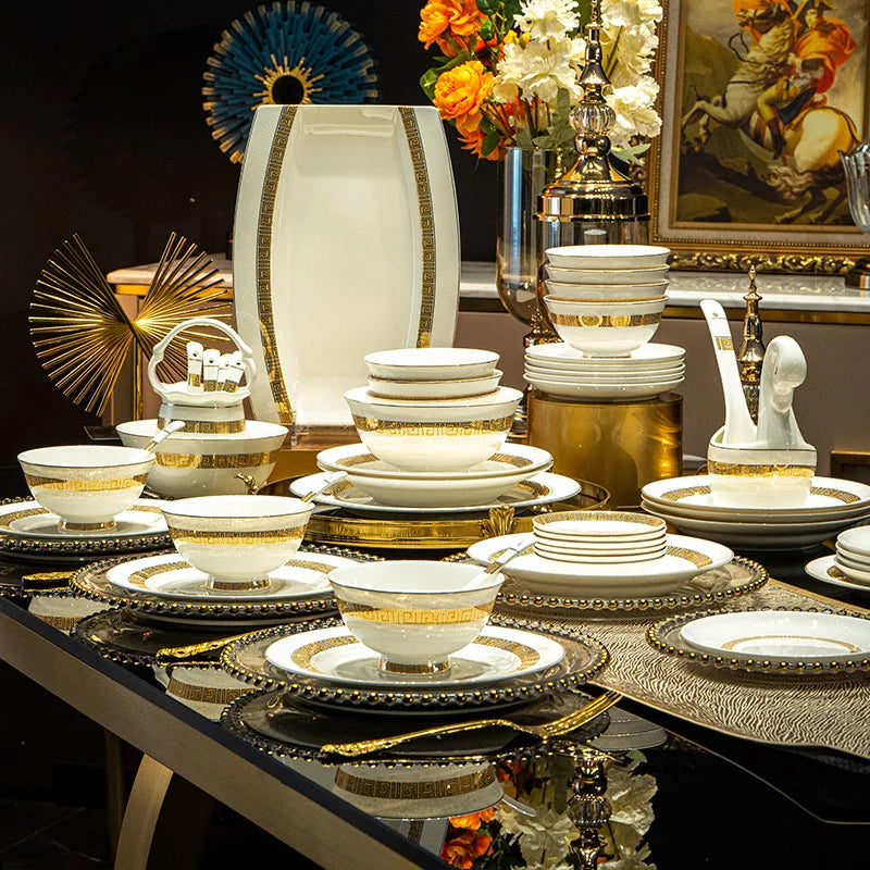 Fine Bone Gold China Dinnerware Sets
