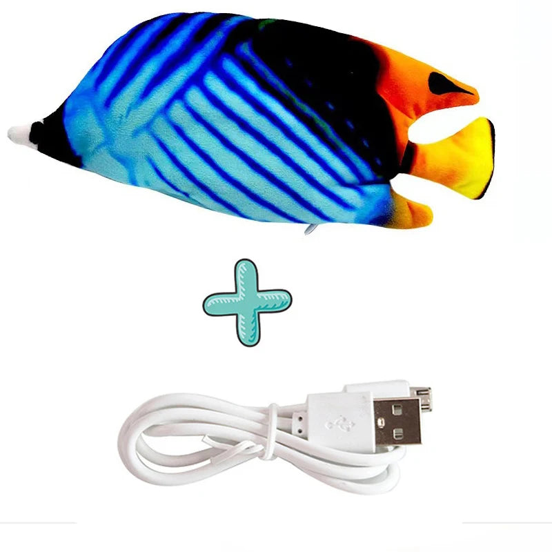 USB Rechargeable Floppy Fish Cat Toy – Realistic 3D Electric Kicker with Motion Sensor, Catnip & Sound – Interactive Chew Toy for Cats and Small Dogs