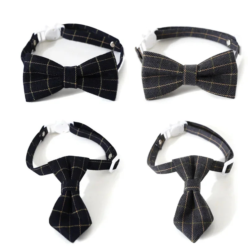 Adjustable Breakaway Cat Collar with Bell – Cute Bow Tie Kitten Collar for Cats & Small Dogs – Pet Accessories for Puppies & Kittens