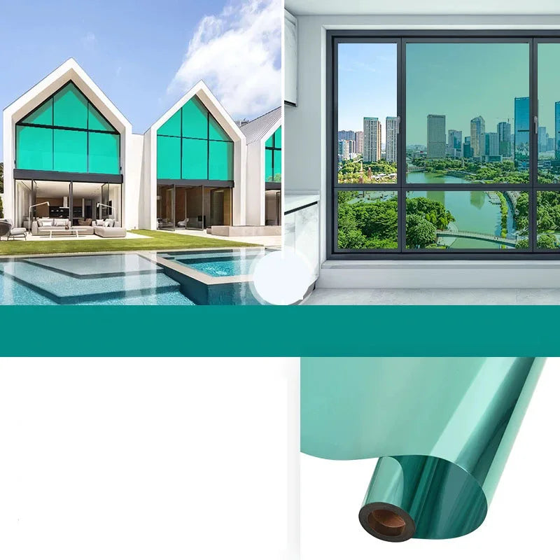 Household One-Way Mirror Window Film – Insulated Privacy & Sun Protection Glass Sticker for Home, Office, Balcony