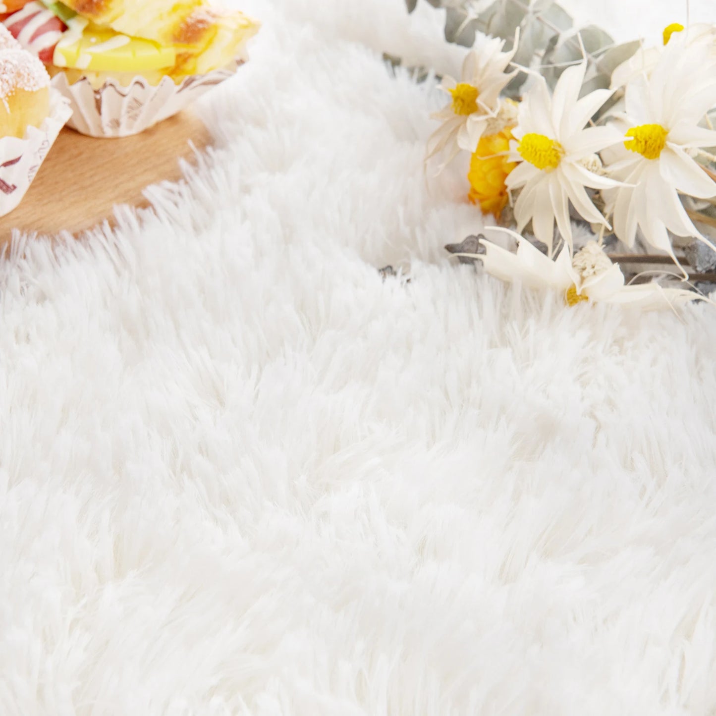 Faux Fur Oval  Long Hair Area Rugs